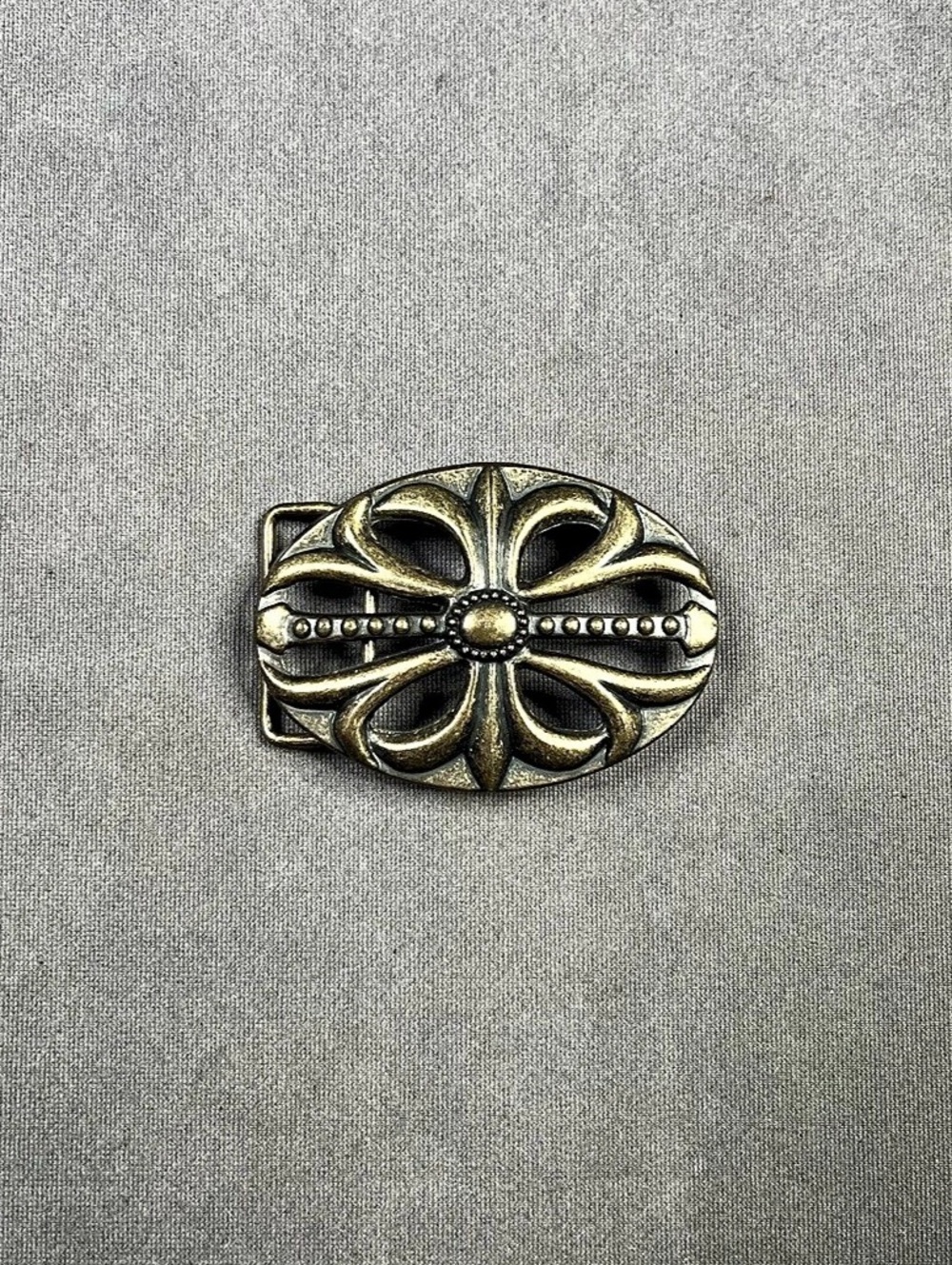 Ornate Belt Buckle in Gold & Black Chrome Hearts Style